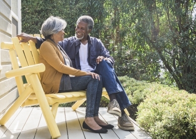 Mature couple on porch